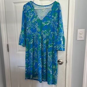Lilly Pulitzer Blue and Green Patterned Dress
